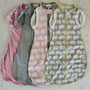 4 Woombie sleep sacks size 3-6mo (14-19lbs)